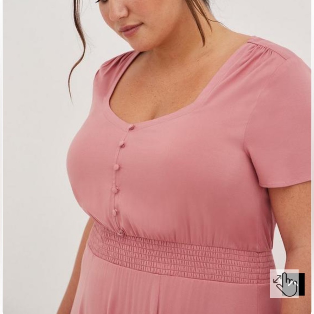 Torrid dusty rose long flowy dress with double front side slits - Picture 2 of 10